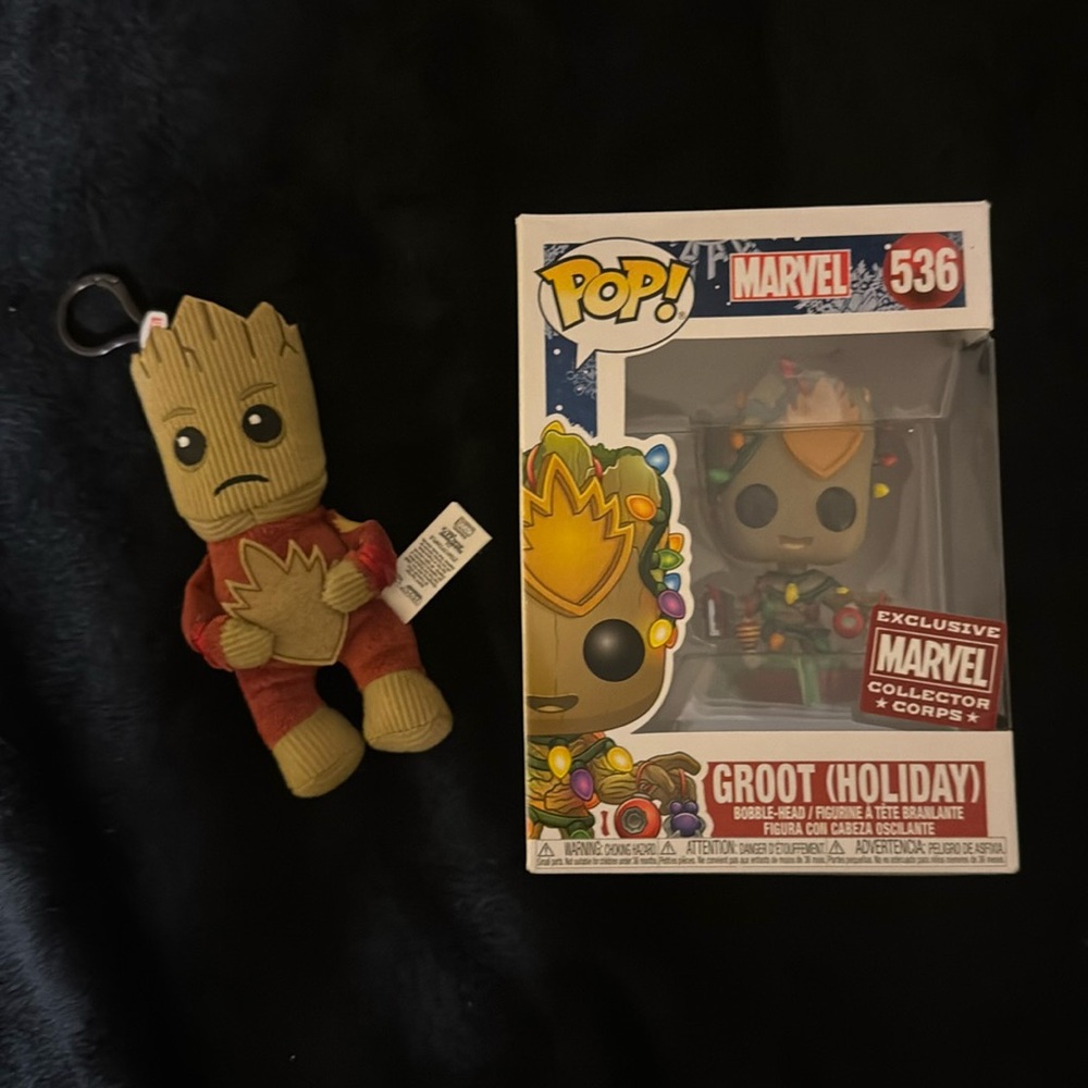 Groot Funko pop and plush